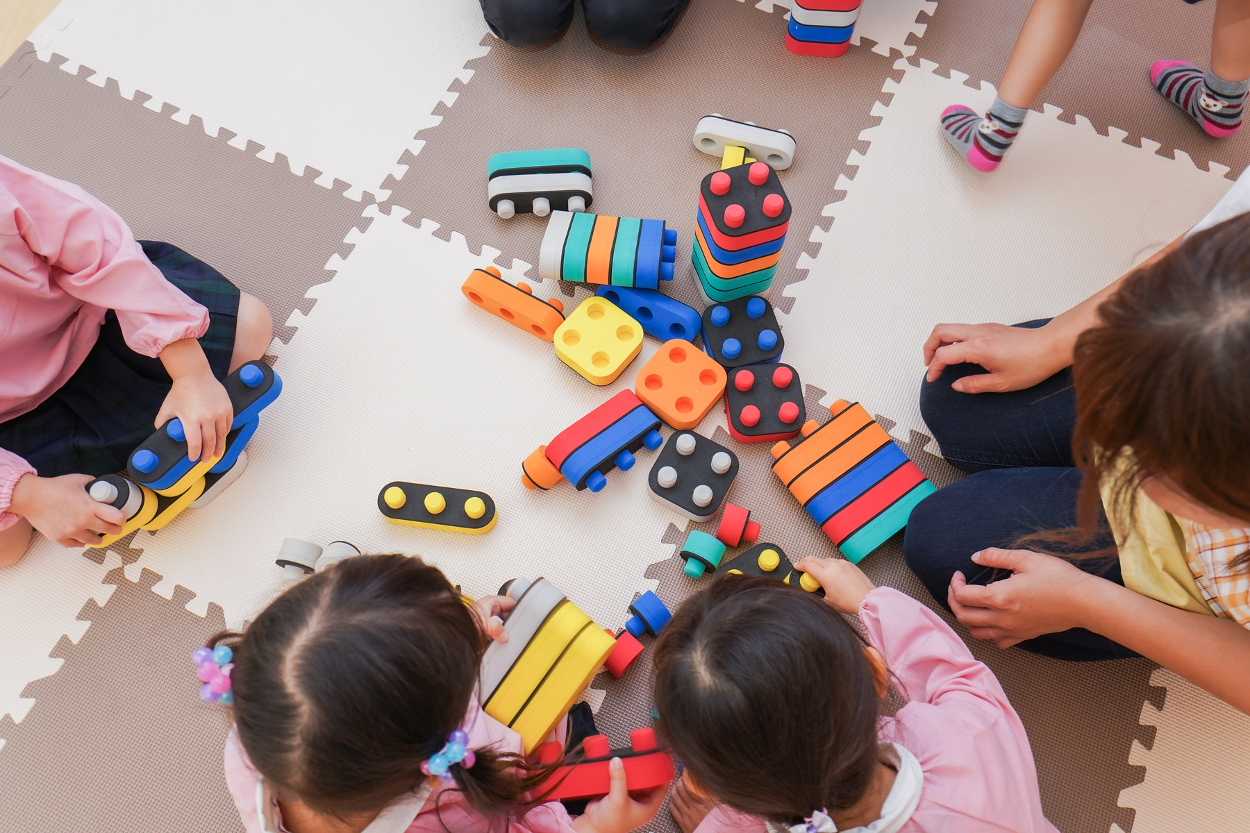 Children playing at nursery school